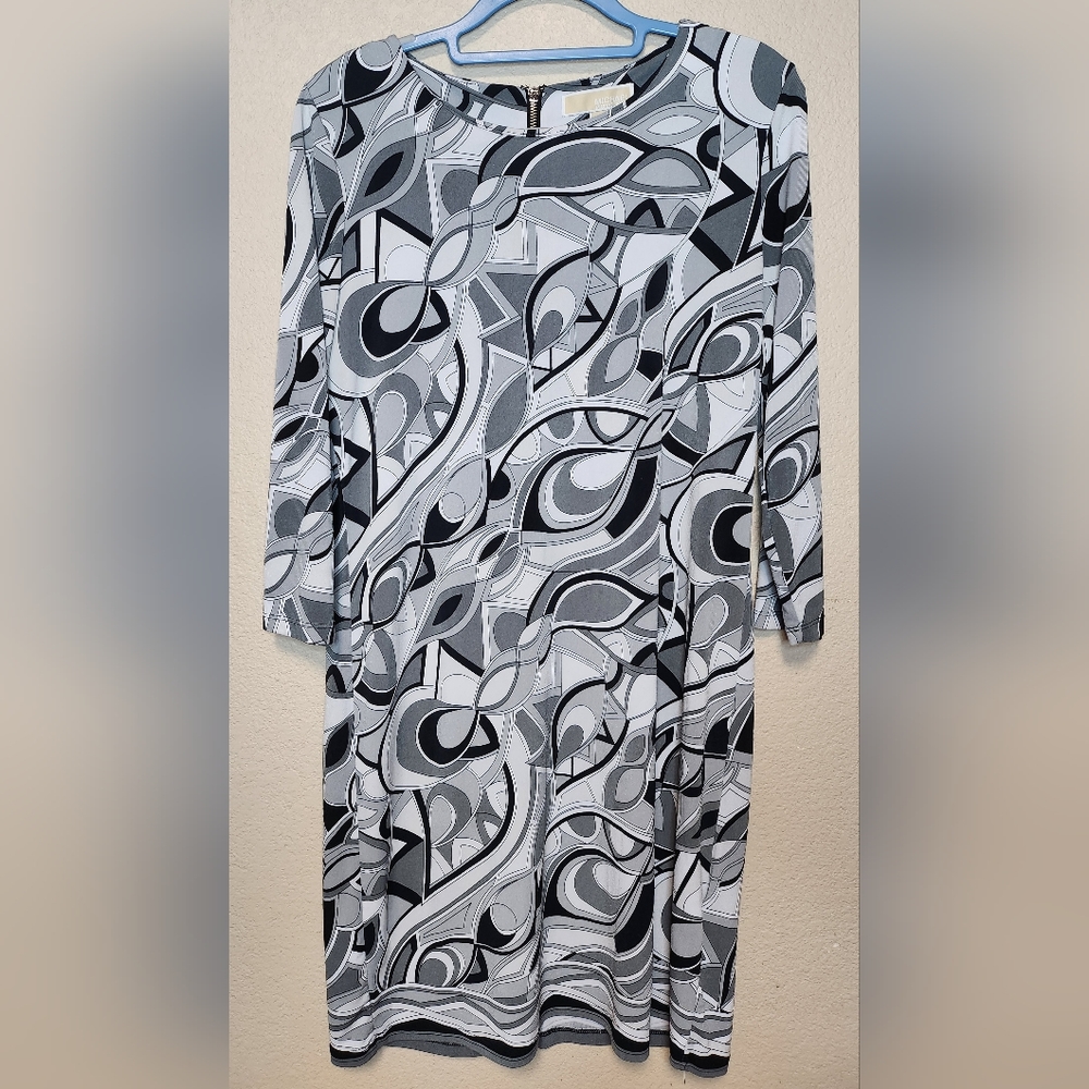Michael Kors woman's size 10 black and grey dress EUC